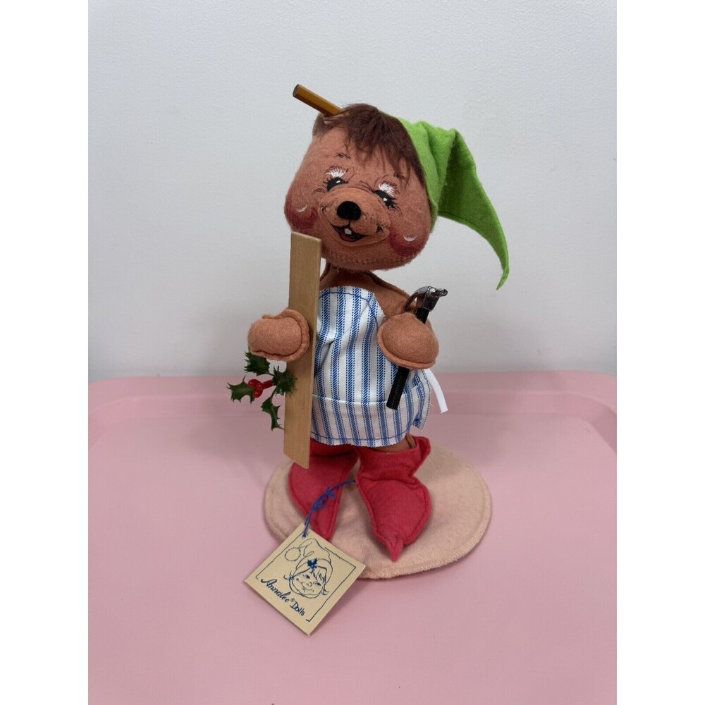 RARE Annalee Dolls 1993 Christmas Workshop Bear Santas Helper 8051 Wood Shop